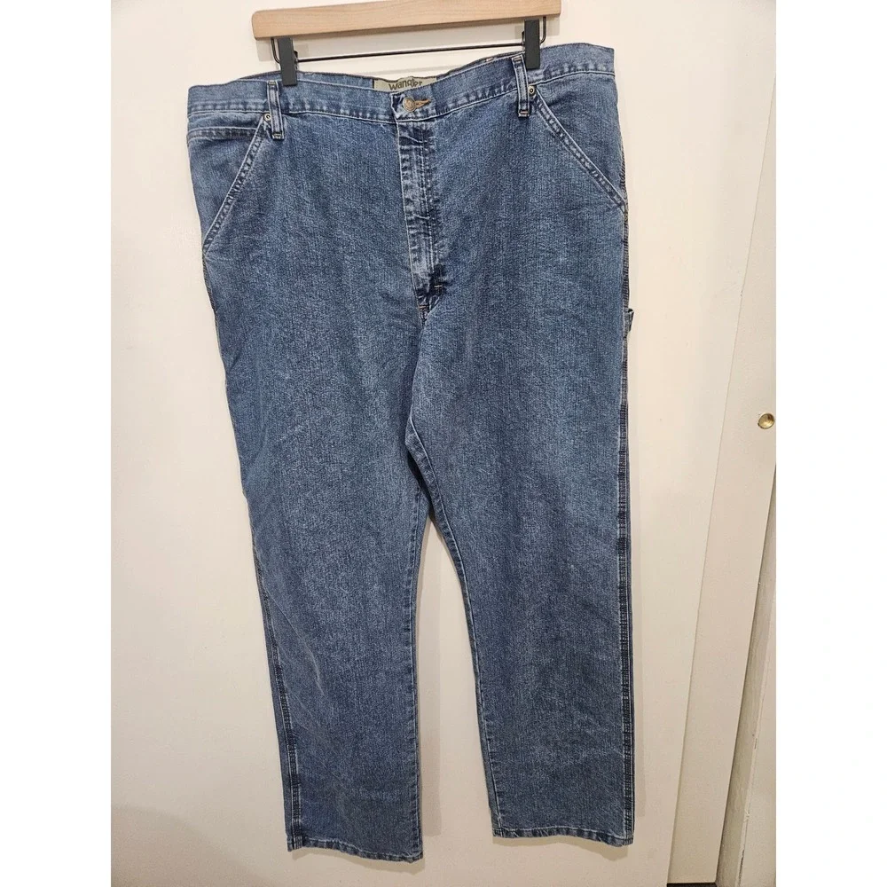 Wrangler Authentics Mens Carpenter Jeans 40x34 Blue Relaxed Fit 10ZM400AS